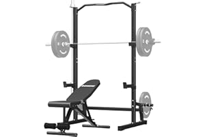 DONOW Olympic Weight Bench with Squat Rack Adjustable Workout Bench with Rack for Bench Press Sthrength Training