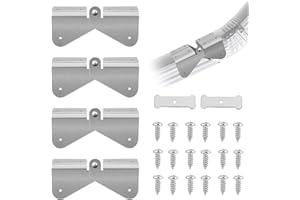 ECOMAID 4 PCS Stainless Steel Gutter Extension Hinge, Downspout Extension Flip-Up Hinge with 18 Screws, Easy DIY Installation