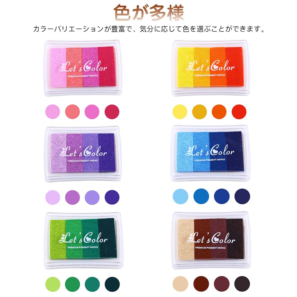 Samcos Stamp Stand, Set of 6 Colorful Ink DIY Handmade Message Card New Year's Greeting Card Finger Painting Hanko Christmas Celebration