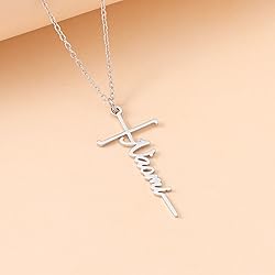 Lcherry Naomi Name Cross Necklace Personalized