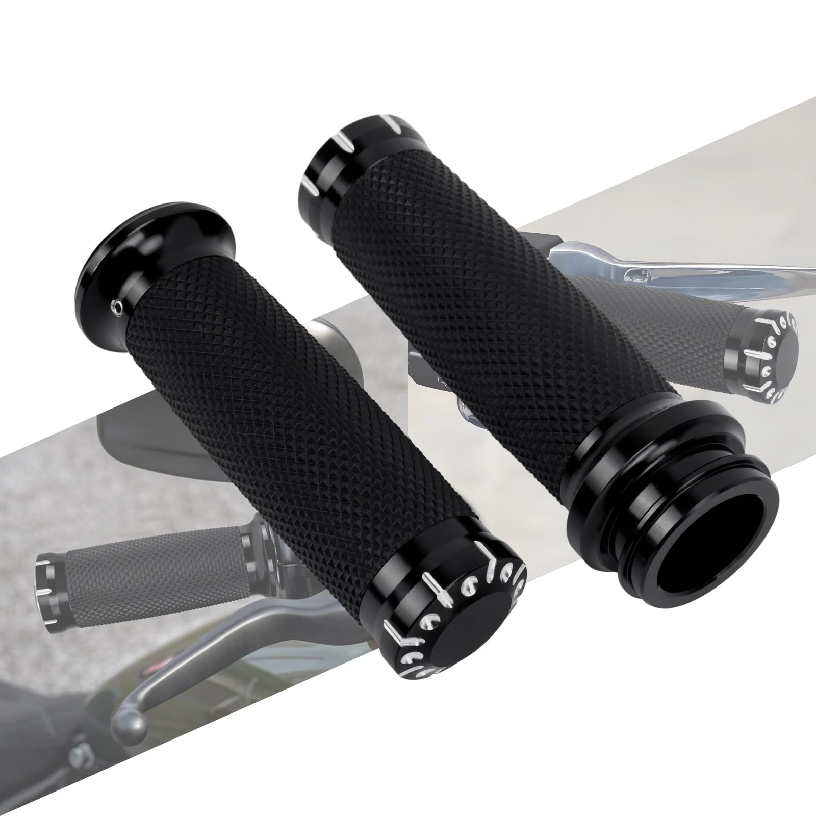 Photo 1 of HCmotorku Electronic Throttle 1" Handlebar Grips for 25mm Handle Bars Universal Fit for Harley Softail Deluxe Breakout Low Rider Street Glide Road King Electra Glide Trike 2008-2025