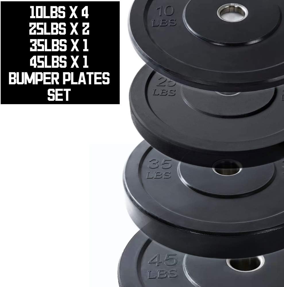 Premium Bumper Plates, High Elastic Olympic Weight Plates Set Barbell Weighted Plates for Strength Training, Work Out Weight Fitness