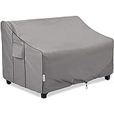BOLTLINK Patio Sofa Cover Waterproof, Heavy Duty 600D Oxford Fabric with UV Protection & Air Vents, Fits 52"W x 35"D x 34"H Inches for Outdoor Couch, Loveseat, Garden Furniture