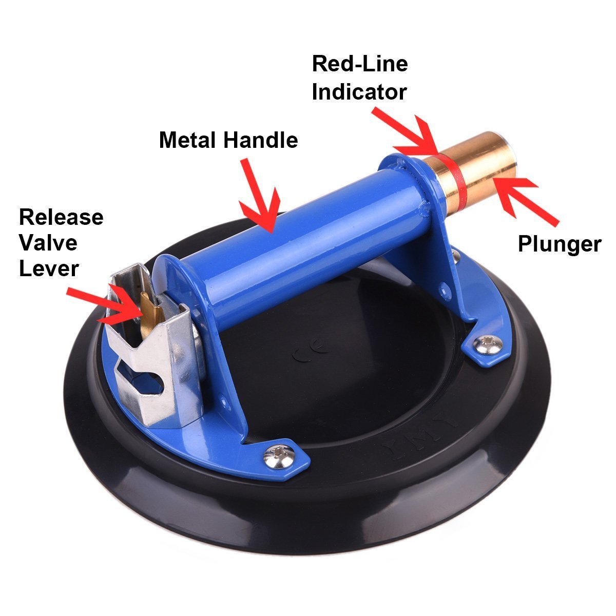 IMT 8 Glass Suction Cup Vacuum Glass Lifter with Metal Handle and Brass