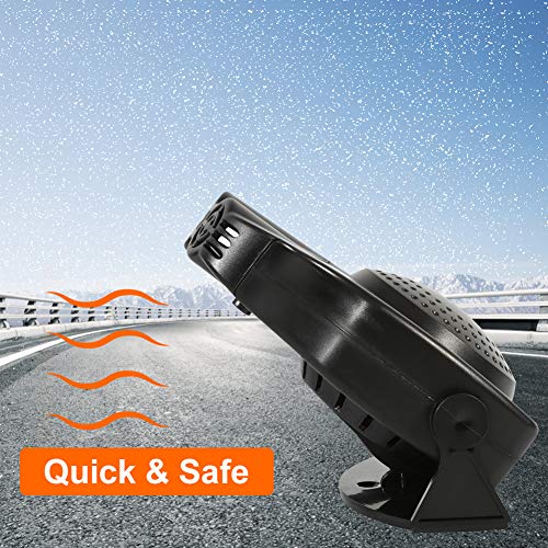 Keenso Portable Car Heater, Car Heater That Plugs into Cigarette Lighter Car Defroster Defogger 3 Wide Outlet