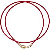 DragonWeave Gold Plated 1.8mm Fine Red Leather Cord Necklace