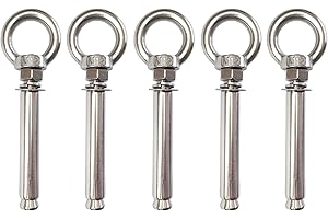 JENSWILL Expansion Bolts Anchor Bolt 5 Pack M12*120mm 304 Stainless Steel Expansion Screws Bolts Eyes Ring Fastener Wall Concrete
