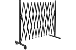 SMONTER Expandable Barricade Gate, 129" Metal Safety Barrier Gate with Casters, Accordion Garden Yard Fence Portable Dog Gate
