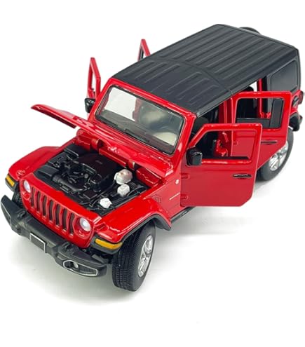 Jeep Wrangler Rubicon ミニカー レッド Jeep Wrangler Rubicon 1/22 Legierung Automodell Spielzeug