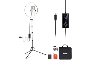 NEEWER 12" 24W High Power LED Ring Light with 71" Tripod Stand Phone Holder Compatible with iPhone for Video Recording Makeup