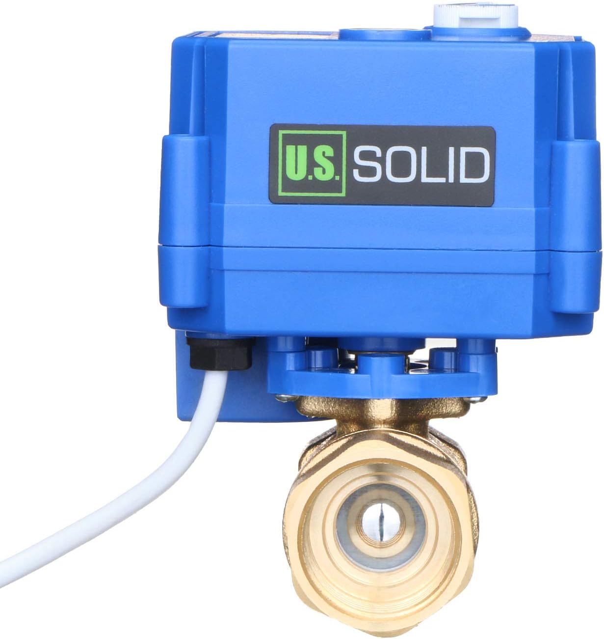 U.S. Solid Motorized Ball Valve- 3/4" Brass Ball Valve with Manual Function, Standard Port, 9-24V AC/DC and 2 Wire Auto Return Setup