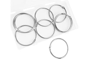 KTOJOY 2 Inch (9 Pack) Loose Leaf Binder Rings, Keychain Key and Metal Book Nickel Plated Steel BinderRings,Silver, for School, Home, or Office