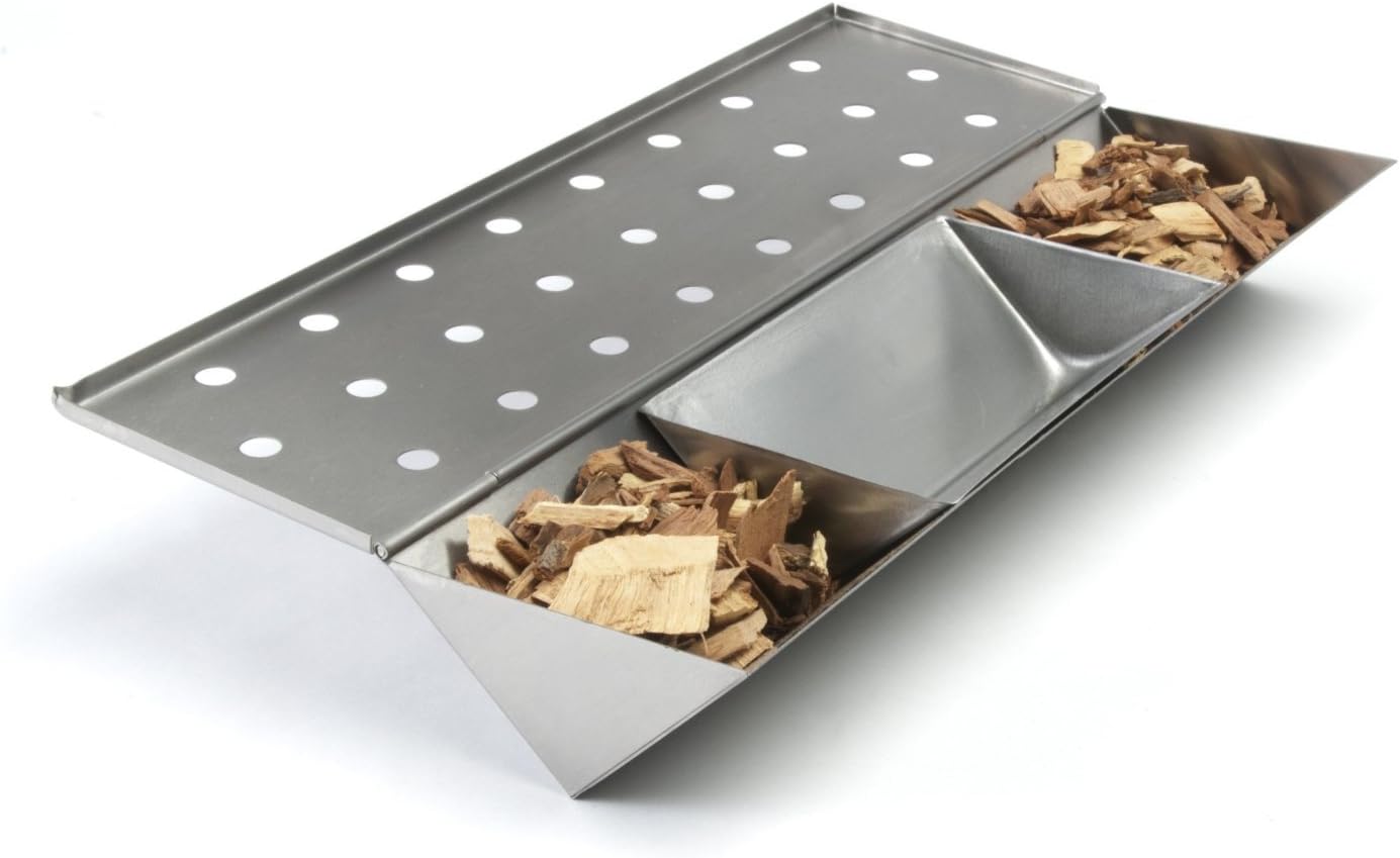 Callow Long Stainless Steel Gas Grill VShaped Smoker Box with water