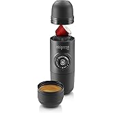 WACACO Minipresso NS Portable Espresso Machine For Original NS Capsules | Small travel coffee maker, Manually operated, Easy to use &amp; clean, Up to 45 ml of authentic espresso (Black)
