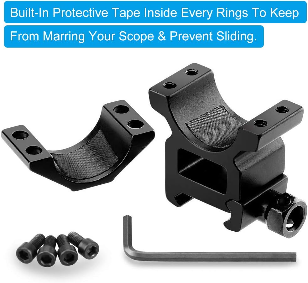 Modkin 1 Inch Scope Rings, 2 Pieces High Profile Scope Mounts + 2 Pieces Medium Profile 1 Inch Scope Rings for Picatinny/Weaver Rail - Pack of 4 : Electronics