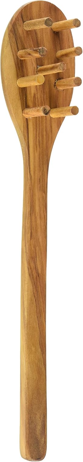 Eddington 50016 Italian Olive Wood Pasta Server, Handcrafted in Europe, 12-Inches
