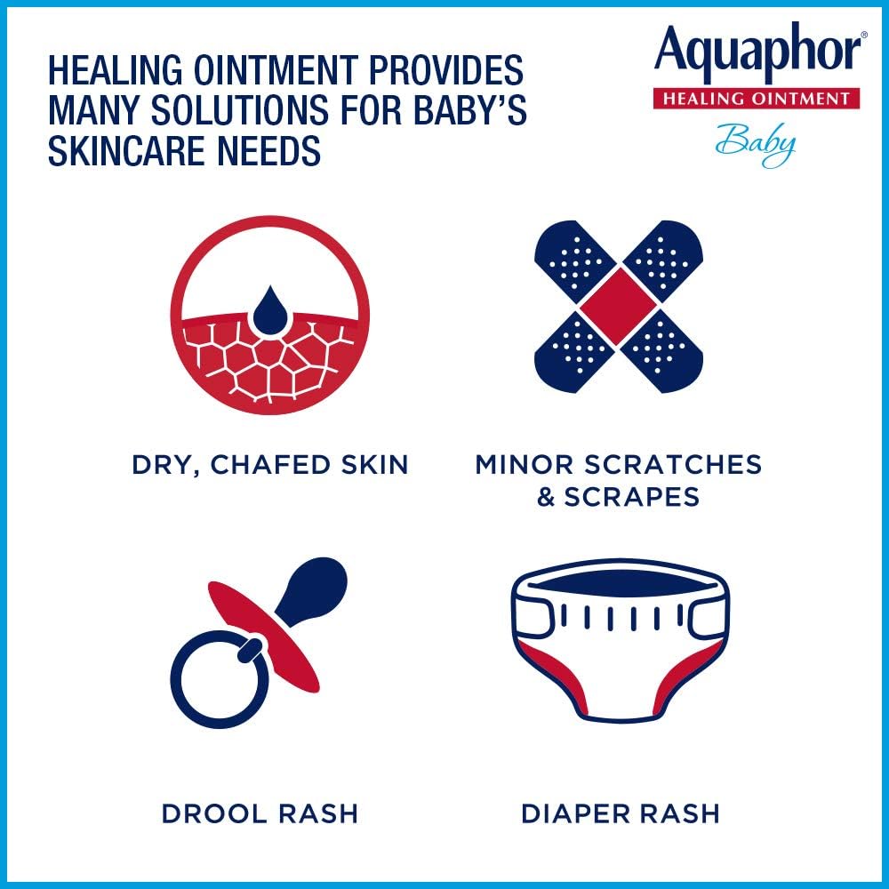 Aquaphor Baby Healing Ointment - Advance Therapy for Diaper Rash, Chapped Cheeks and Minor Scrapes - 14. Oz Jar: Health & Personal Care