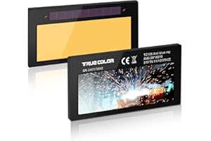 BRVCLON 【Shade 10】 Auto Darkening Welding Lens 2x4 1/4, Solar Energy Welding Lens, True Color Blue Welding Lens, 2x4 1/4 Welding Lens Replacement for Standard Welding Hoods and Welding Helmets