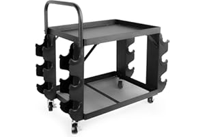 Dumbbell Rack Stand Only - Dumbbell Storage Cart -Home Gym Equipment Storage Rack with Rubber Covers & Wheels - Compact Mobil
