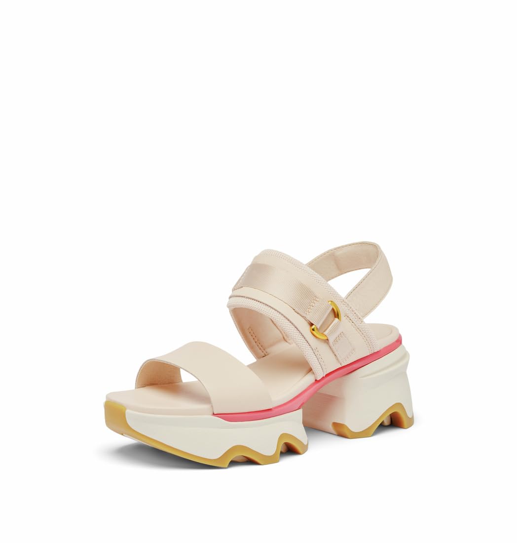 Sorel Women’s Kinetic Impact Slingback Heel Sandal, Pearlescent/Coral Blossom, 10.5