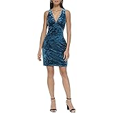 Guess Womens Velvet Sheath Deep V Dress