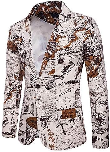 IEason Men Hooded, Charm Men's Casual One Button Fit Suit Blazer Coat Jacket Printed Tops
