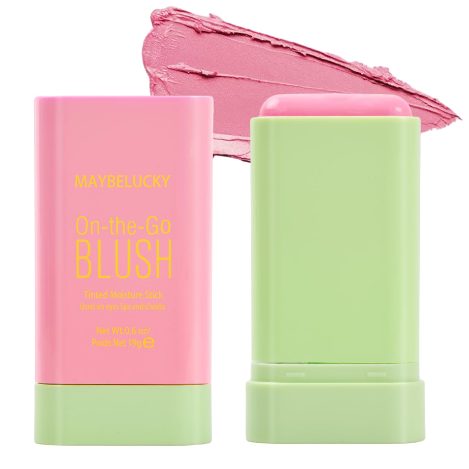 Bezavea Cosmetics Soft Glow Blushes, 3 in 1 Cream Blush for Lip, Cheek and Eye, Long-lasting, Matte, Waterproof Lightweight Blush Stick, Create a Natural and Vibrant Make Up (1#shy pink)