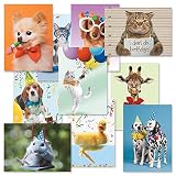 Kids Photo Birthday Greeting Cards Value Pack - Set of 20 (10 designs), Large 5" x 7", Happy Birthday Cards with Sentiments Inside