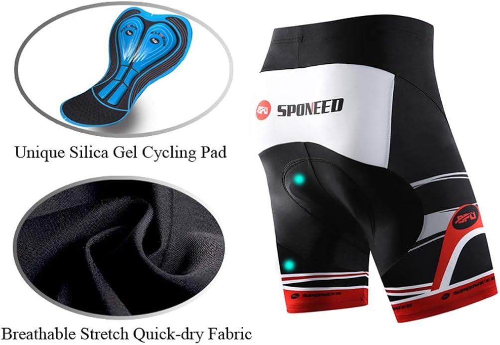 sponeed Cycling Jersey Short Sleeve Men MTB Bike Clothing Road Bicycle Shorts Padded : Clothing