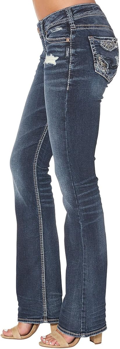 Silver Jeans Co. Women's Tuesday Low-Rise Slim Bootcut Jeans: Clothing