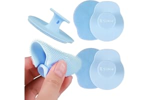 SILKLE Silicone Face Scrubber - Exfoliating Facial Brush for Skin Cleansing and Scrub - Gentle Silicone Exfoliator and Cleanser - Facial Care Tool for a Fresh and Renewed You - 2 Pack - Blue