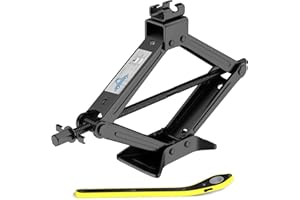 TOTOZAKUL Scissor-Jack-for-Car-1-Ton, Car Jack Kit Heavy Duty with Ratchet Wrench Tire Change Kit Tool for Car SUV MPV Black