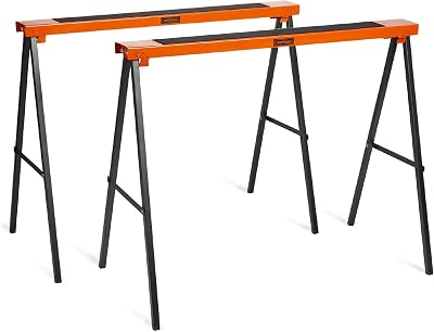 VonHaus Saw Horse Twin Pack 200kg Weight Capacity Lightweight Foldable