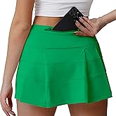 Husnainna High Waisted Pleated Tennis Skirt with Pockets Athletic Golf Skorts for Women Casual Workout Built-in Shorts