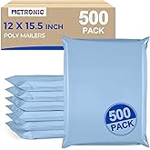Metronic Poly Mailers 12x15.5 500pcs, Medium Size Shipping Bags for Clothes Bulk, Self-Seal Mailers Poly Bags Shipping Envelo