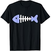 Fishbone T-Shirt Tees for Men Women Fish Skeleton Bones Graphic T Shirts