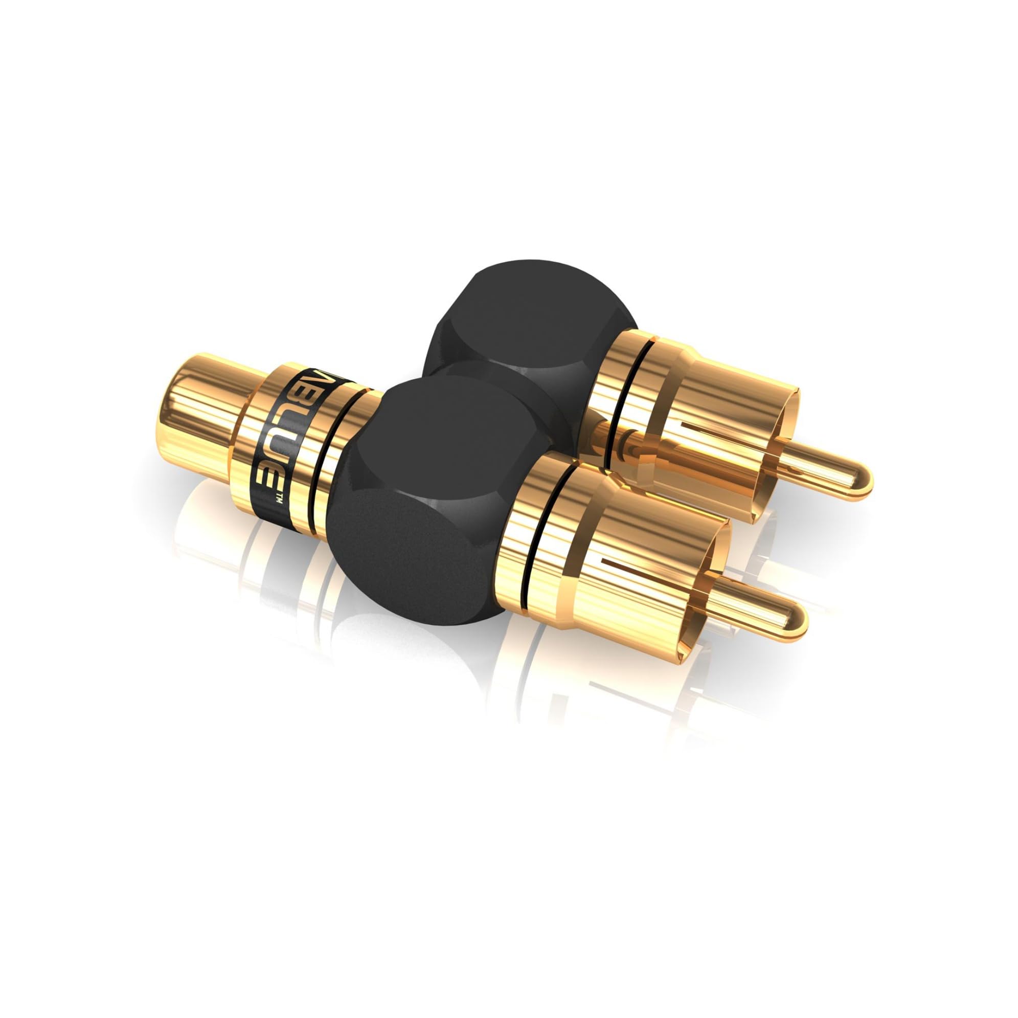 VIABLUE XS CINCHADAPTER SUBWOOFER Y * 1 Stück * 24 Karat echtvergoldet