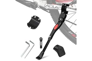 Bike Kickstand Adjustable Aluminum Alloy Bicycle Side Stand Bicycle Kickstand with Hexagon Wrench Fit for 22" 24" 26" 27.5" 2