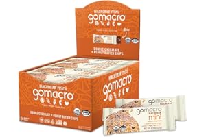 GoMacro MacroBar Mini Organic Vegan Snack Bars - Double Chocolate + Peanut Butter Chips (0.90 Ounce Bars, 24 Count)