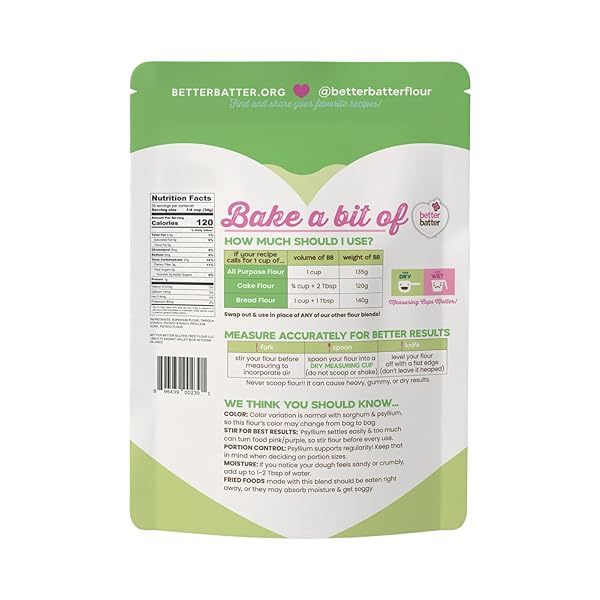 BETTER BATTER ARTISAN BLEND MULTIPURPOSE CERTIFIED GLUTEN-FREE FLOUR, TOP 8 ALLERGEN FREE, CUP FOR CUP BAKING ALTERNATIVE TO ORDINARY FLOUR 2.5LB POUCH