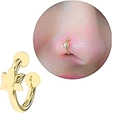 ABSHEL 925 Sterling Silver 18K Gold Vermeil Nose Ring for Women and Girls, Dainty Hoop Nose Jewelry, Hypoallergenic Non Tarnish Fine Jewelry Gift for Her, Everyday Wear Nose Piercing Ring