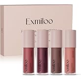 exmiloo Mini Lip Stain Set, 4 Colors Matte and Metallic Lip Tint Kit, Vegan | &bull; 4 Mini Liquid Lip Colors &bull; Matte and Metallic Finishes &bull; Rich Varied Color Looks &bull; Vegan and Cruelty-Free