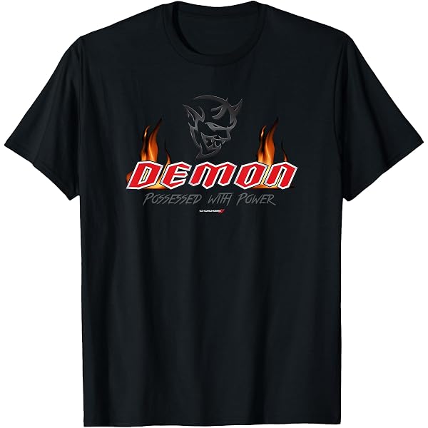 Amazon.com: Dodge Fever Demon T-Shirt - Black, Unisex Adult, Short 