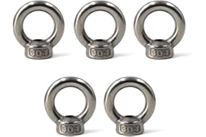 M8 Ring Shape Lifting Eye Nut 304 Stainless Steel Threaded Nut Fastener-5 Pack