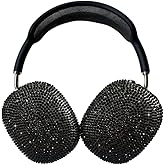 Black Cover for Airpods Max, Bling Rhinestone Apple Headphone Case Sparkling Cute Glitter Airpod pro max Ear Covers Protective Accessories