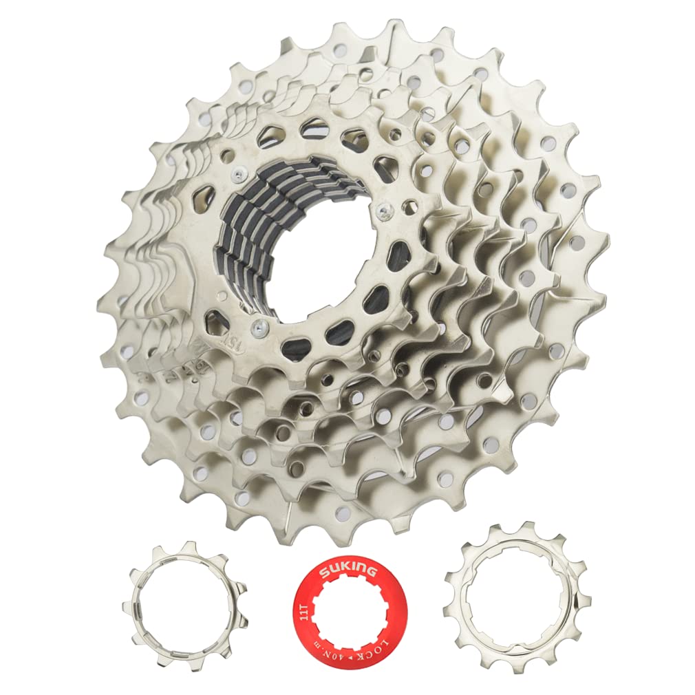 CYSKY 8 Speed Cassette 11-28T Wide Ratio MTB Mountain Bike Cassette Fit for Mountain Bike, Road Bicycle, MTB, BMX (11-28T)