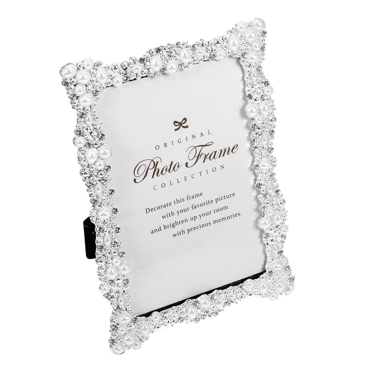 FOMIYES Vintage Gold Metal Photo Frame 6X4 Inch Pearl Detail Picture Frame with Mount for Home Wedding Desktop Decoration