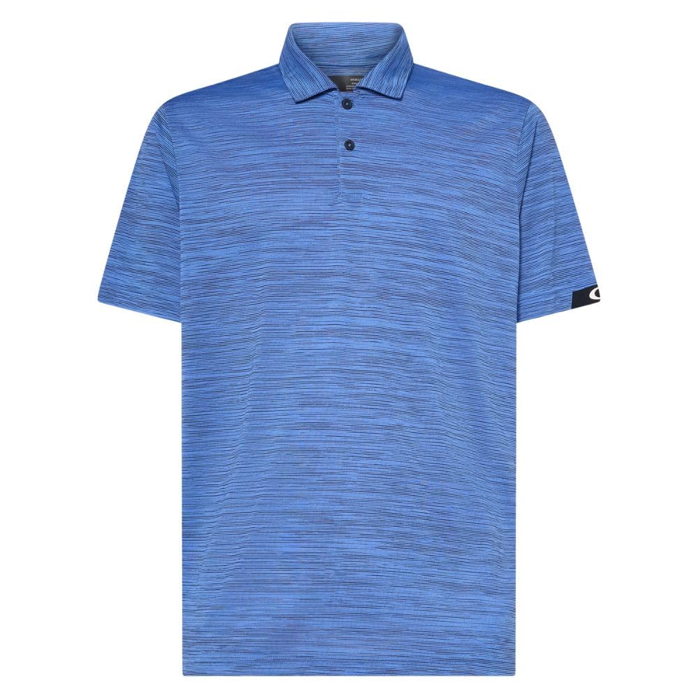 Oakley Men’s Gravity Pro Polo Shirt, Blue/Blackout Heather, X-Small