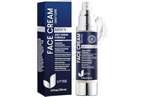 Uttse 6-in-1 Mens Face Moisturizer: Anti Aging Face Cream - Eye Bags Treatment - Skin Care for Men - 1.7 fl oz