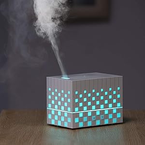 MissRHEA 220ml USB Essential Oil Diffuser Humidifier, Magic Box Ultrasonic Aroma Diffuser, Cool Mist Humidifiers with Color Changing Lights&Waterless Auto Off for office, home, bedroom, living room